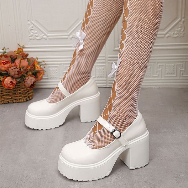 Rimocy 2024 New Chunky Platform Mary Jane Women Patent Leather High Heels Pumps Woman Sweet Thick Heel Party Shoes Female dh5727163