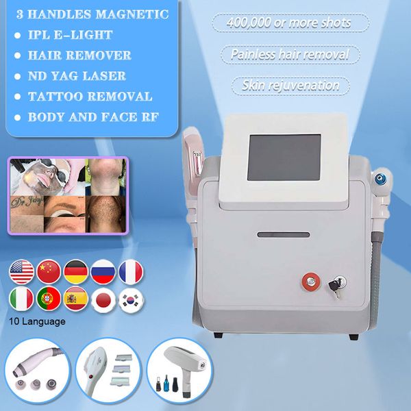 Widely Used 3 in 1 OPT Elight + RF + Picosecond Skin Rejuvenation Hair Removal + Tattoo Removal Anti-pigment Carbon Peeling RF Face Lifting