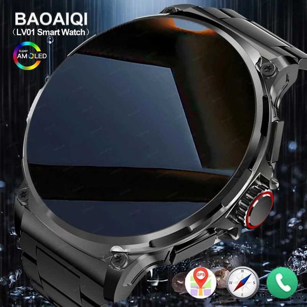 New LV01 GPS Track Smart Watch Men 1.85-Inch Ultra AMOLED Screen 710 Mah Battery Bluetooth Call Sport SmartWatch For Huawei M240824
