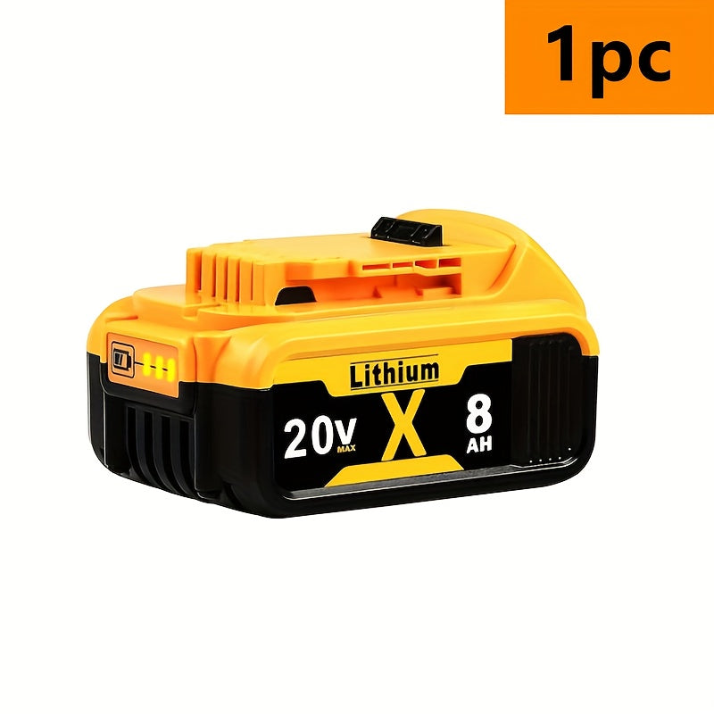 TEMU 2-1pc 8.0ah 20v Replacement Li- For Cordless Power Tool Rechargeable Xr Battery Packs Compatible With Dcb200 Dcb204 Dcb206 Dcb201 Dcb203 Dcb181