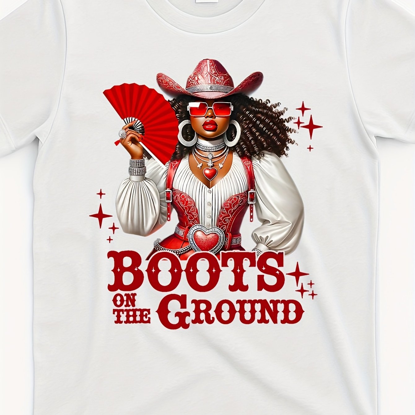 TEMU Boots--boot-cowboy-western-cowgirl--t-shirt_bot3306359-at_white_product_imagesame Style For Men And Women 2025 Summer Short-sleeved Printed