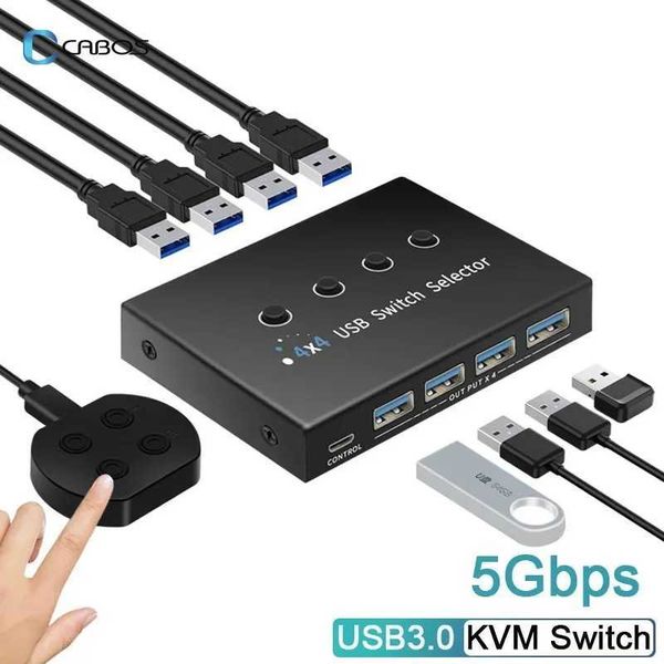 USB KVM Switch Adapter USB 3.0 Switcher 4 Input 4 Output Share Controller Hub for Laptop Computer Printer Keyboard Mouse Display CL240905