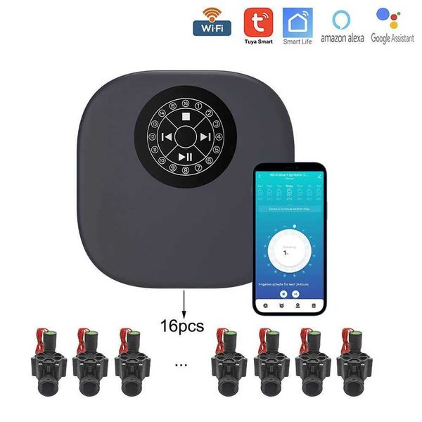 WiFi Smart 16-Zone Garden Irrigation Controller Smart Irrigation Solenoid Valve Tuya Watering System Irrigation Watering TimerXJ241220