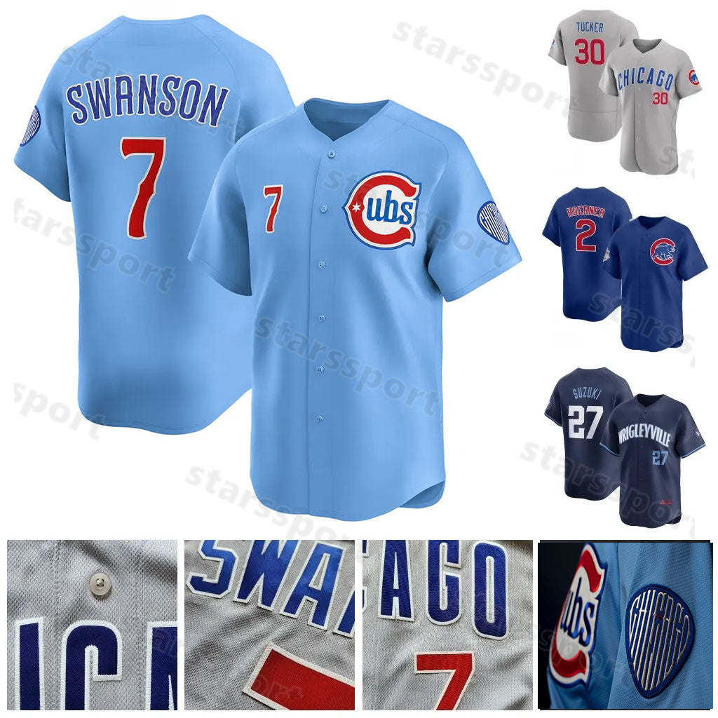Kyle Tucker Cubs 2025 Powder Blue Baseball Jersey Shota Imanag Dansby Swanson Ian Happ Seiya Suzuki Gage Workman Nico Hoerner Ryne Sandberg Christop