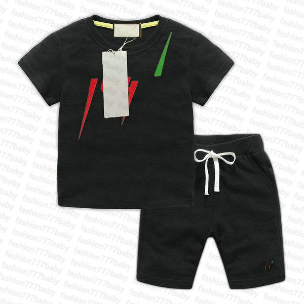 2-10 Years Kids Designer Clothing Sets summer high quality T-Shirt Pants Set Brand printing Children 2 Piece 100% cotton Clothing baby Boys girl Fas