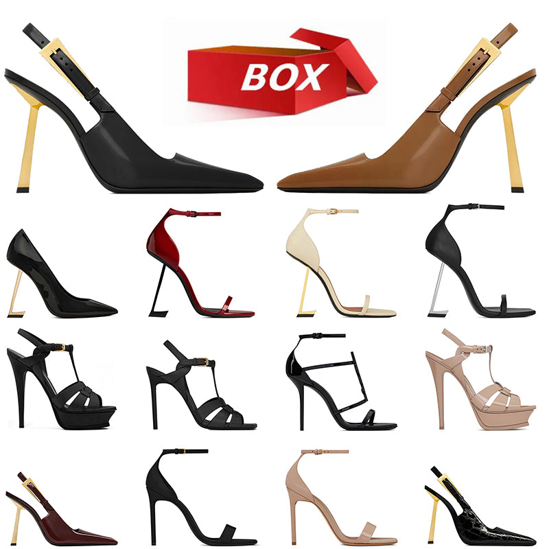 2025 New Designer Sandals High Heels Luxurys Paris Dress Classics Womens 10cm Platform Heel Slingback Office Wedding Bottoms With Box Size 35-41
