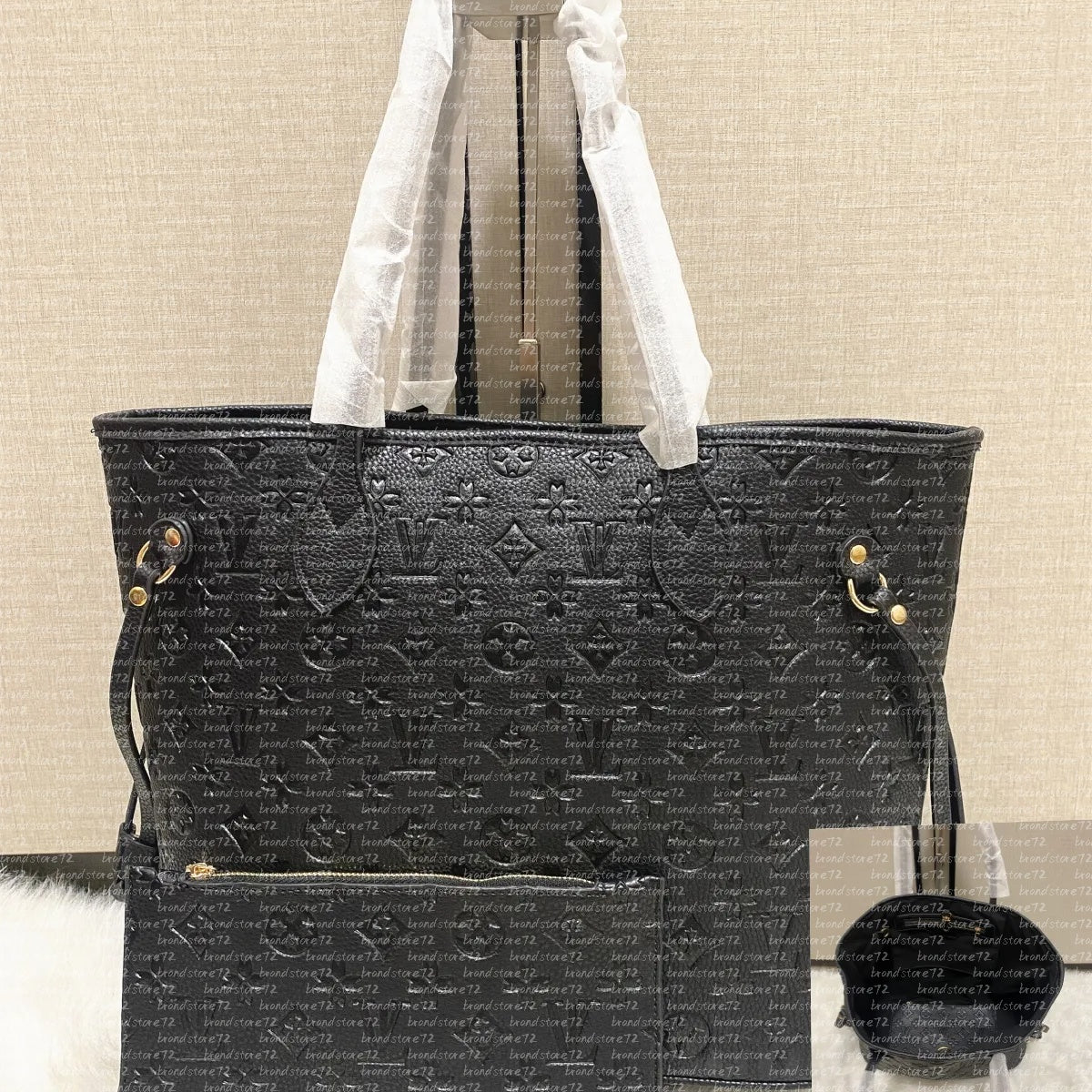 Designer Bag 2pcs Set Embossed Flower Women Handbag Shoulder Bags Fashion Composite Ladys Clutch Tote Bag shopping Female Coin Purse Designer wallet