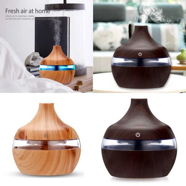 300mL USB air humidifier with wood grain Ara essential oil diffuser suitable for desktop mist manufacturing machines and small air condition