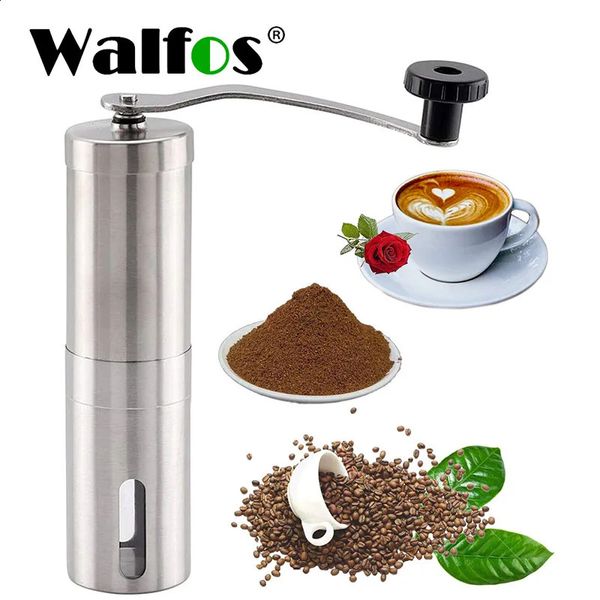 WALFOS Manual Coffee Grinder Mill Machine Stainless Steel Hand Herb Bean Burr Accessories Kitchen Gadgets 241224