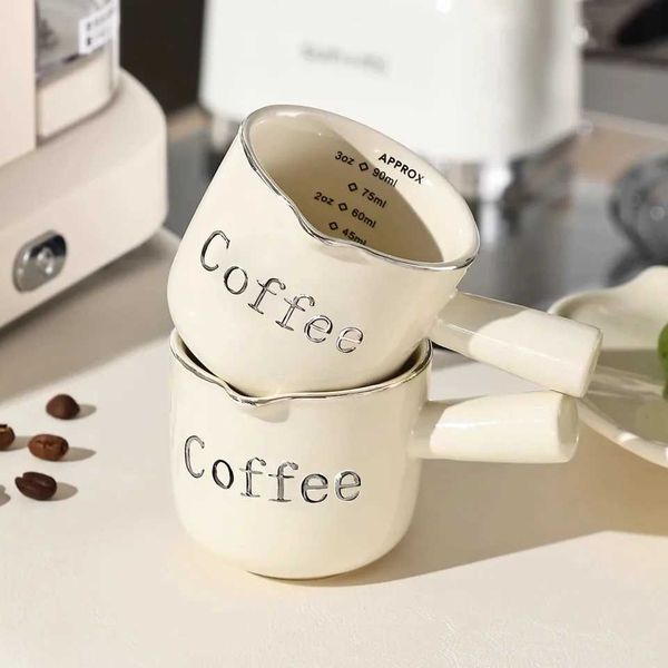 90ML Ceramics Coffee Cup With Handle Household Small Counting Cup Milk Coffe Tea g resso Cups Coffeeware Teaware Z250114