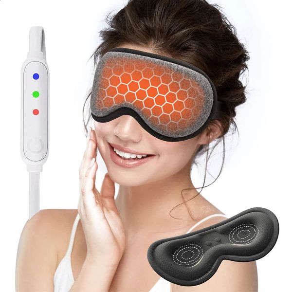 Reusable USB Electric Heated Eyes Mask Compress Warm Therapy Eye Care Massager Relieve Tired Eyes Dry Eyes Sleep Blindfold 250108