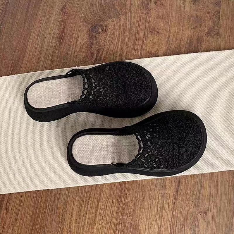 Women&#039;s Summer Wear 2024 New Lace Hollowed-out Mesh Shoes with Skirt Cotton Linen Sandals Ð¨Ð»ÐµÐ¿Ð°Ð½ÑÑ ÐÐµÐ½ÑÐºÐ¸Ðµ ÐÐµÑÐ½Ð¸Ðµ ÐÐ° ÐÐ»Ð