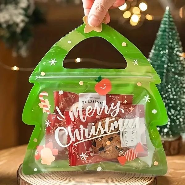 Christmas Decorations 10pcs Festival Gift Bags Perfect for Birthdays Parties and Holiday Decor Ideal Candy Biscuit Cookies Chocolate 230905