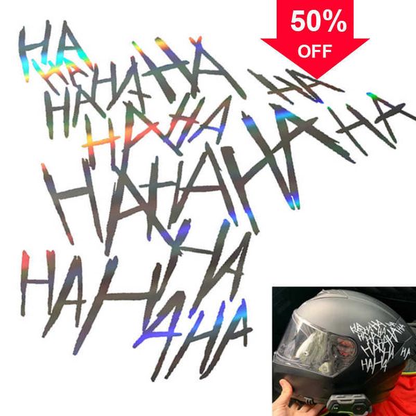 HAHAHA Car Body Stickers Motorcycle Helmet Reflective Decor Auto Window Bumper Refrigerator Electric Vehicle Laser Sticker