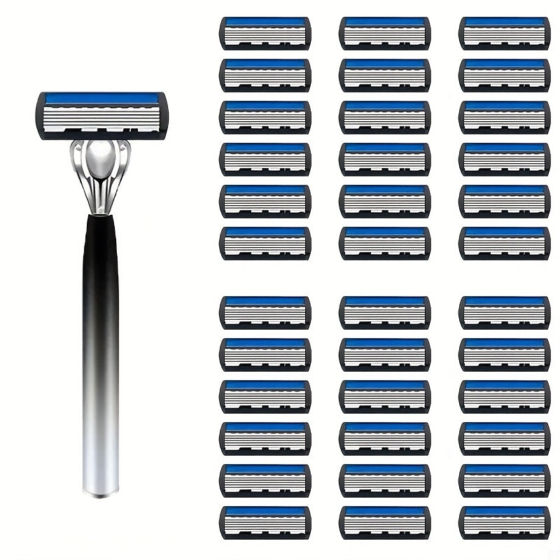 TEMU Luxury High-quality Men's Razor, Anti-slip Comfortable Handle, Sharp And Smooth Stainless Steel Blade, Smooth And Shaving, Multi-functional