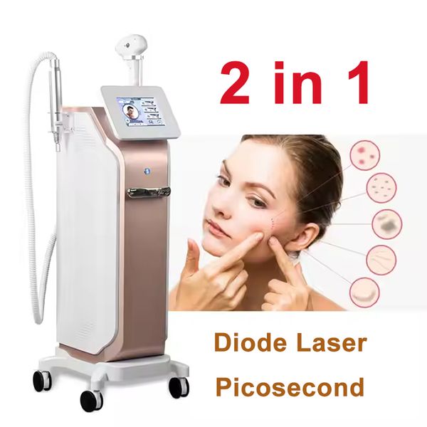 Factory Picosecond Laser Nd Yag Tattoo Removal Device With Hair Removal Shrink Pores Diode Laser 808nm 755nm 1064nm