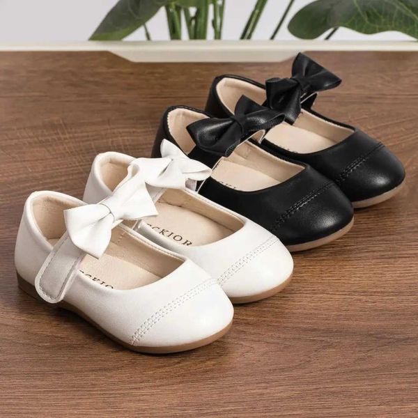 Sandals KIDSUN Toddler Girls Dress Ballet Flats Little Kids Slip-On Bowknot Princess Wedding Party Casual School Uniform Shoes H240805