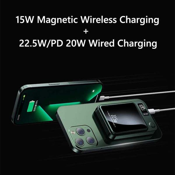 Hot Sale Magnetic power pack 20000mAh 22.5W fast charging external battery pack suitable for iPhone PD 20W wireless fast power pack T241026