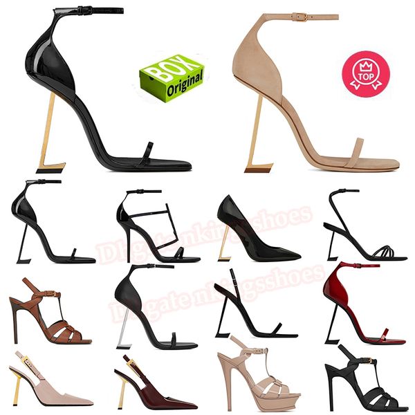 With Box Designer Sandals High Heels Luxurys Brand Paris Dress Shoes Classic Women 10cm Platform Buckle Slingback Heel Red Golden Office Wed