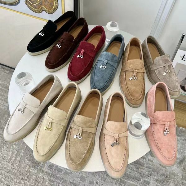TOP Designer classic loafers men and womens suede flat shoe fashionable couple shoes office formal shoes retro solid color shoes size 35-45