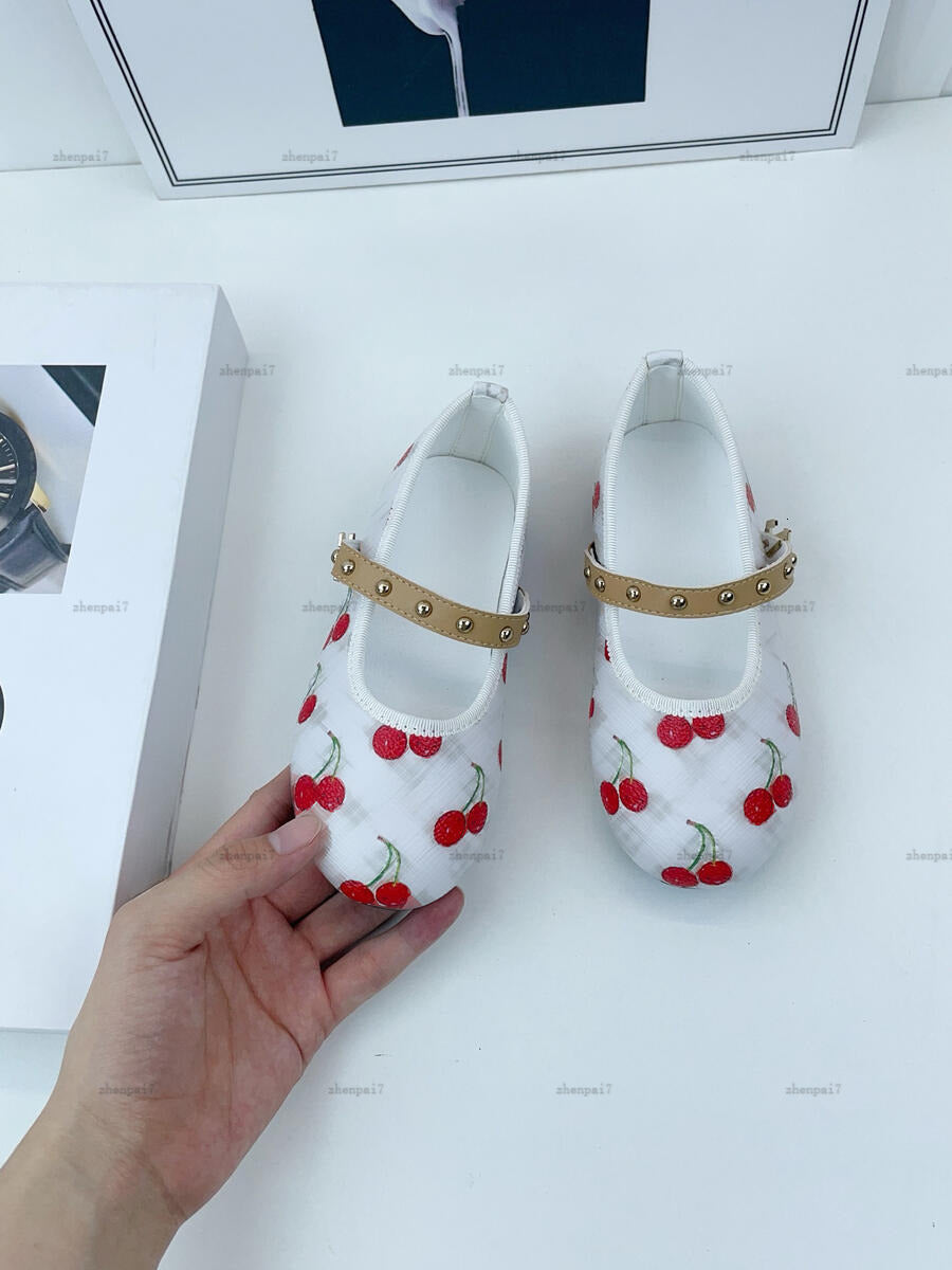 Top kids shoes girls Sneakers Fruit Print Princess shoe Size 26-35 Including box baby flat shoes A448X13N120