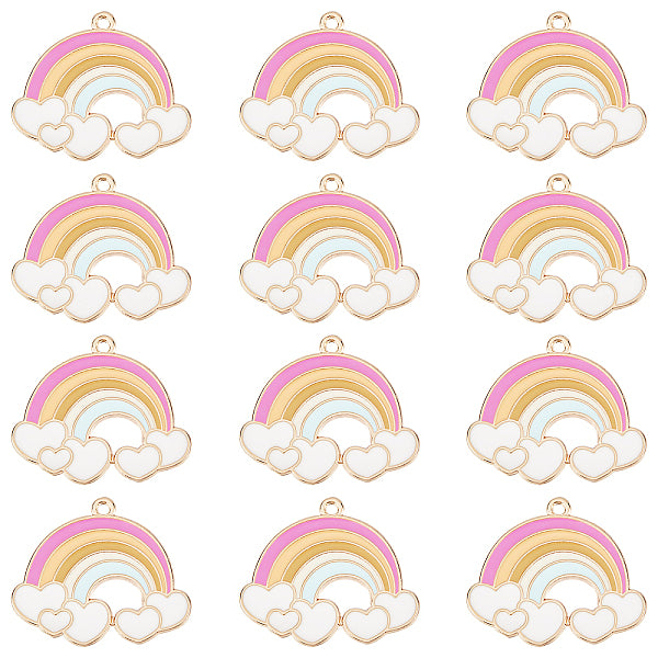 30pcs pendentifs en émail en alliage de placage en rack