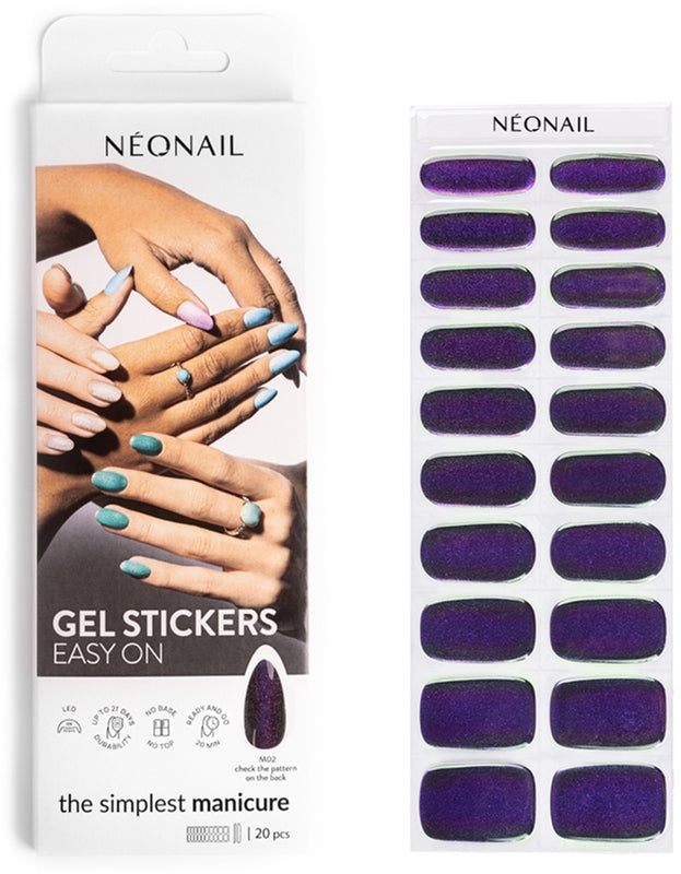 NEONAIL Enkel å bruke gelklistremerker til neglelakk, farge M02, 20 stk.