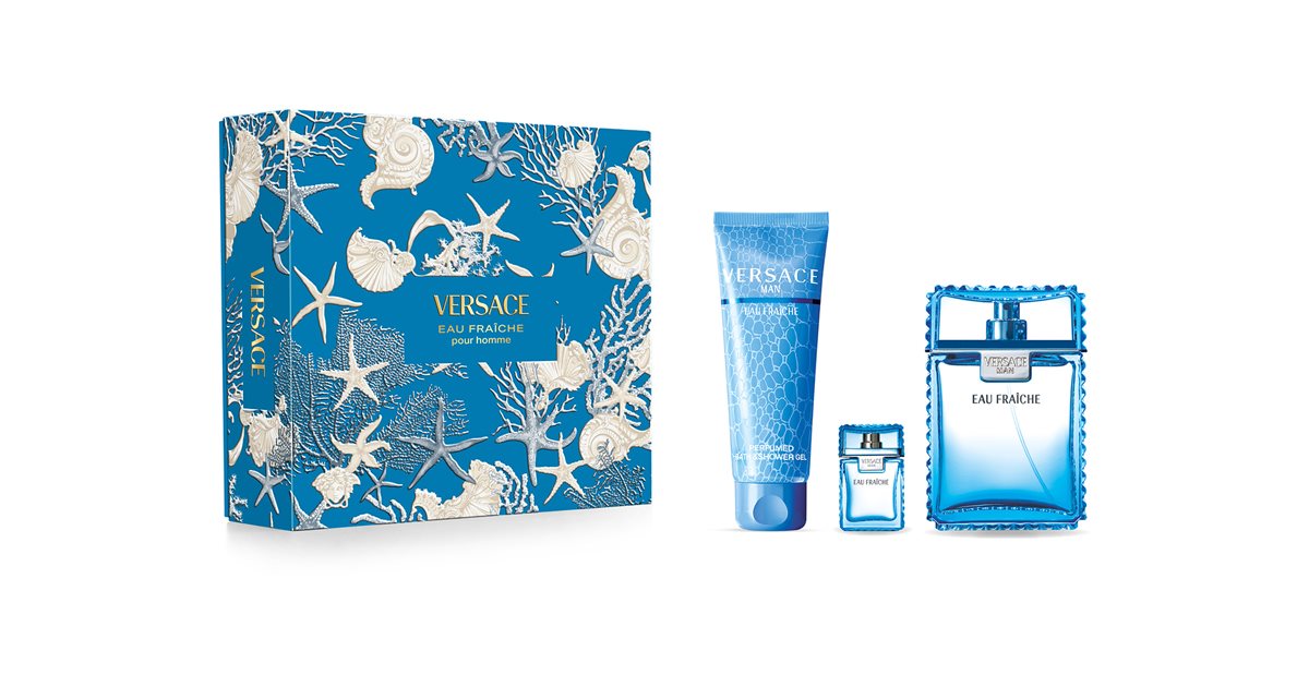 Versace Eau Fraîche gavesett for menn Eau de Toilette 100 ml + parfymert dusjgelé 150 ml + Eau de Toilette 5 ml