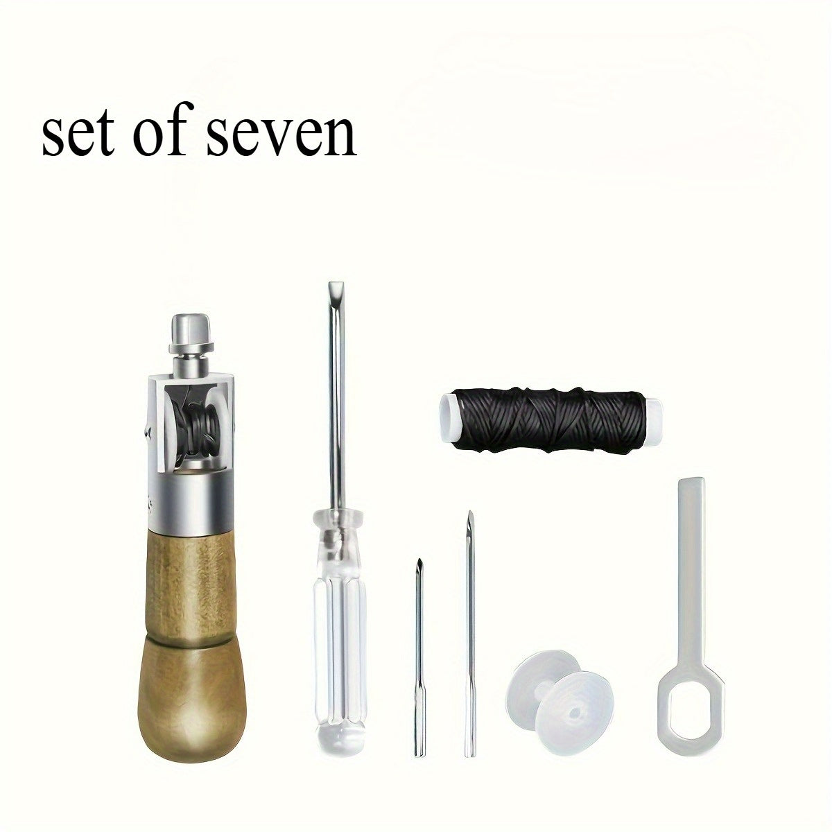 TEMU 7pcs Professional Sewing Kit - High-quality Diy Handcraft, Furniture & Leather Repair Sewing Tools - Includes Needles, Easy-to- For Precise