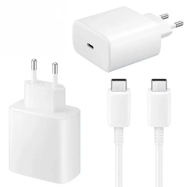 Type C Adapter Fast Charging PD 45W Super Fast Type C Chargers for Samsung S21 S22 S23 Ultra TA845 USB-C Power Adapter 5A type-C cable PD wa