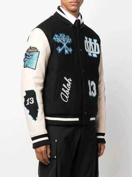 Jackets masculinos New Baseball Jacket Patch Botão Sports Sports Womens Mens Custom H250102