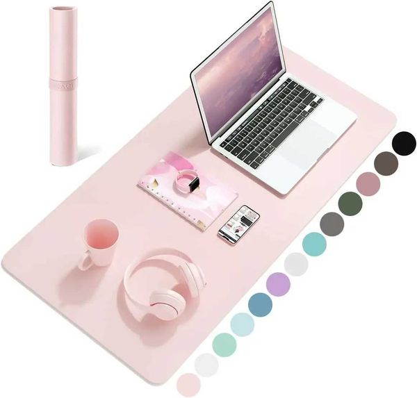 Desk Mat Waterproof PVC Mouse Pad Leather Desk Protective Cover Pink Large Computer Girls Laptop Non-slip Gaming Keyboard Mats O250118
