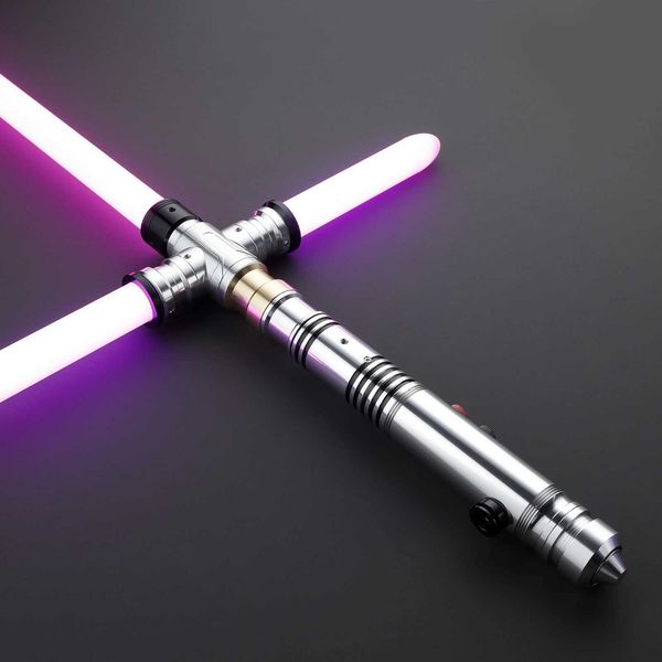 DamienSaber Crossguard Lightsaber Heavy duty Dual Bluetooth Lightsaber Sensitive Smooth Swinging Metal Stand with SD Card 34 Font W241218