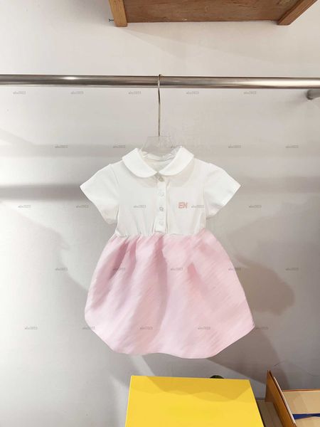 Classics Girls dress summer Lovely pink princess dress Doll collar design baby skirt kids designer clothes Various styles baby dress
