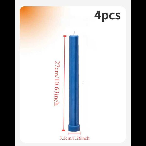 Candles 4pc-box 10.63in serrated cylindrical candlesMorandi colored Smokeless long rod candles for homeparty wedding decoration L240910