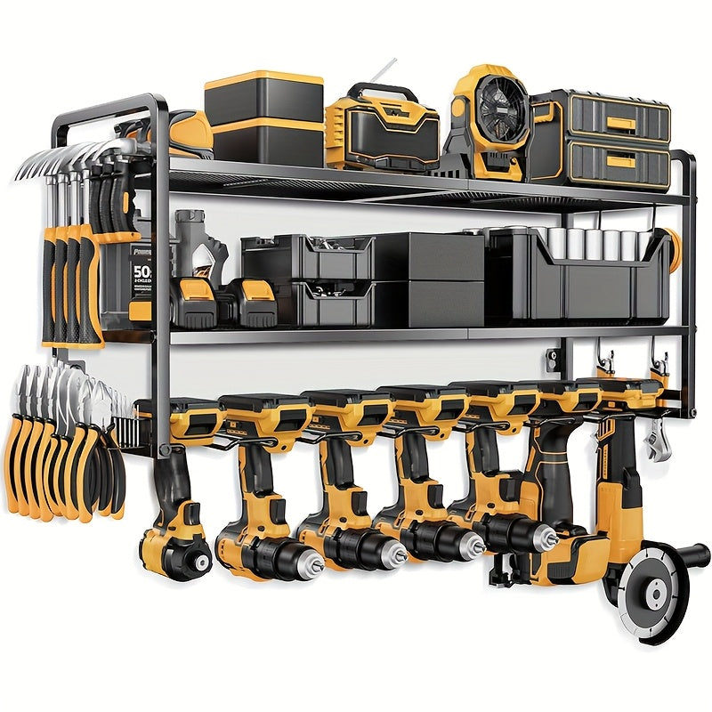 TEMU Tool Storage Rack- Home Tool Storage, Wall-mounted Electric With 8 Drill Bit Holders, 4-t Electric Tool Storage Rack, Includes Screwdriver Tool