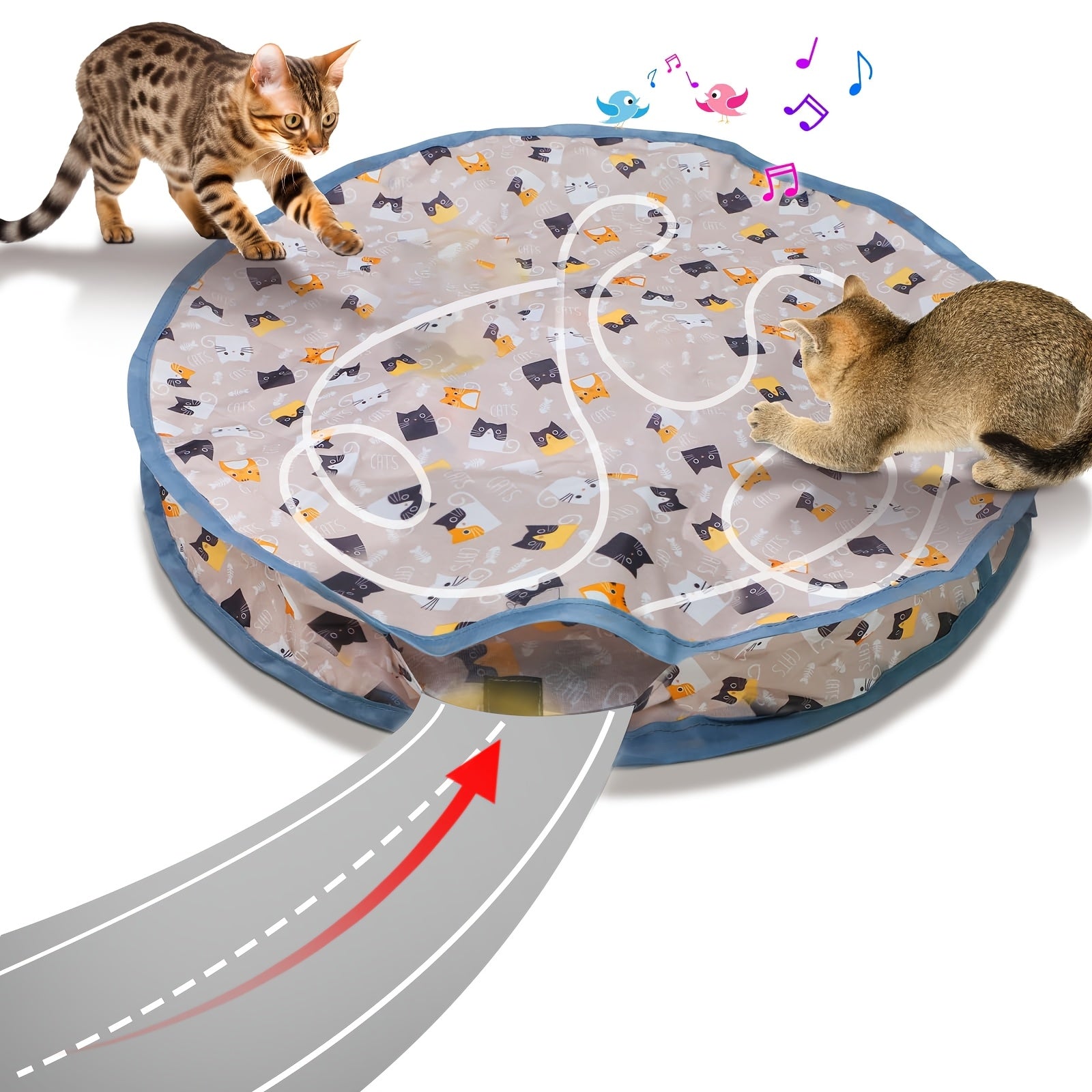 TEMU Interactive Cat Toy With Covers, Featuring Fast-, Interactive Toys For Indoor Cats, Exercise And Endless Entertainment, Without Battery