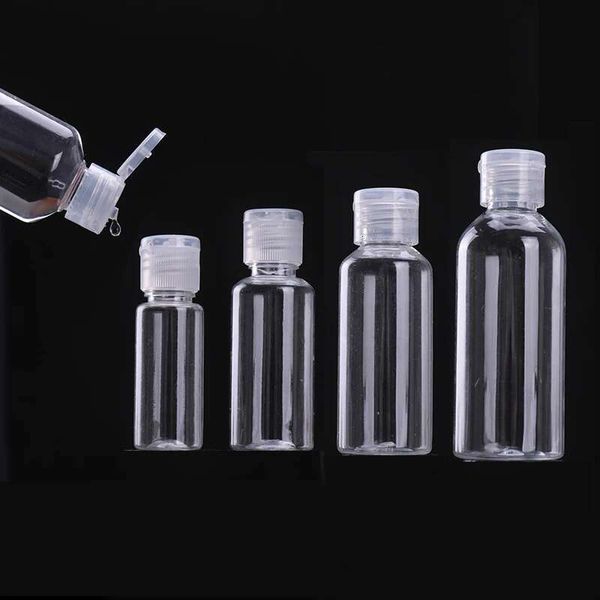 50Pcs 5Ml - 100Ml Plastic PET Clear Flip Lid Lotion Bottles Cosmetic Shampoo Sample Containers Travel Liquid Refillable Vials