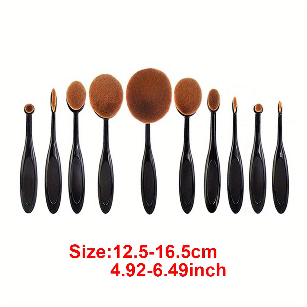TEMU 10pcs-set Smooth Blender Brush Set Drawing Painting Brushes Flat Kit For Offering An Easy Application Of All Water-based Inks When Paper Card