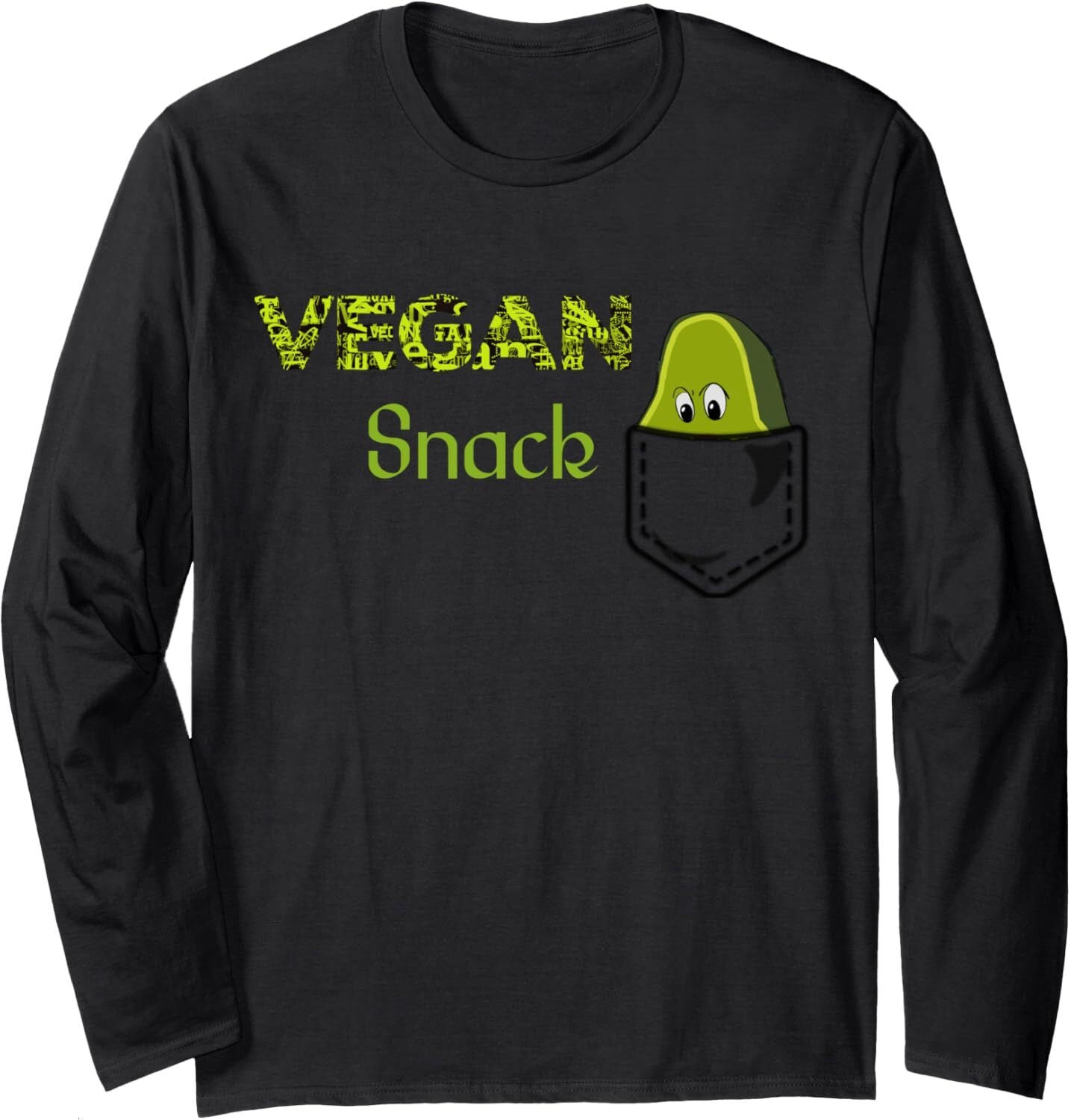 Long Sleeve Shirts for Men sweatshirt Cartoon Vegan Snack Avocado Fruit Healthy Food Pocke Long Sleeve Tee Streetwear Casual tops clothes