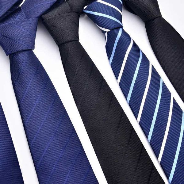 New Classic Blue Black Tie Mens Silk Mens Collar Wedding Party Business Advertisement Collar Tie Casual Solid Tie Y240925
