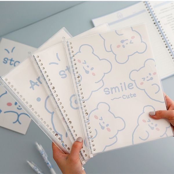 Notepads Kawaii Bear Rabbit B5 Binder Notebook For Student Agenda 30 Sheets Sprial Word Book Gift School Stationery 220927