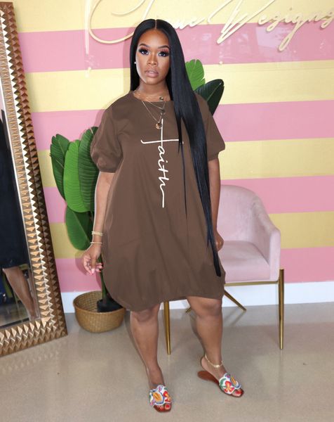 Trendy Plus Size Bubble Skirt Partydress Cartoon Print Dress Women&#039;s Vestidos for Party and Events AST782182