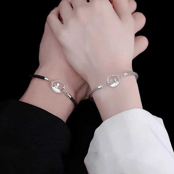Charm Bracelets The Little Prince and The Fox Couple Student Trend Boyfriend Gift Knitting Couple Jewelry Gift z241216