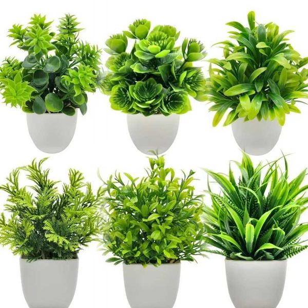 1pc Artificial Plants with Plastics Pots Perfect Greenery for Home DecorationsOffice Desk Living Room and Bedroom Decoration Y240801