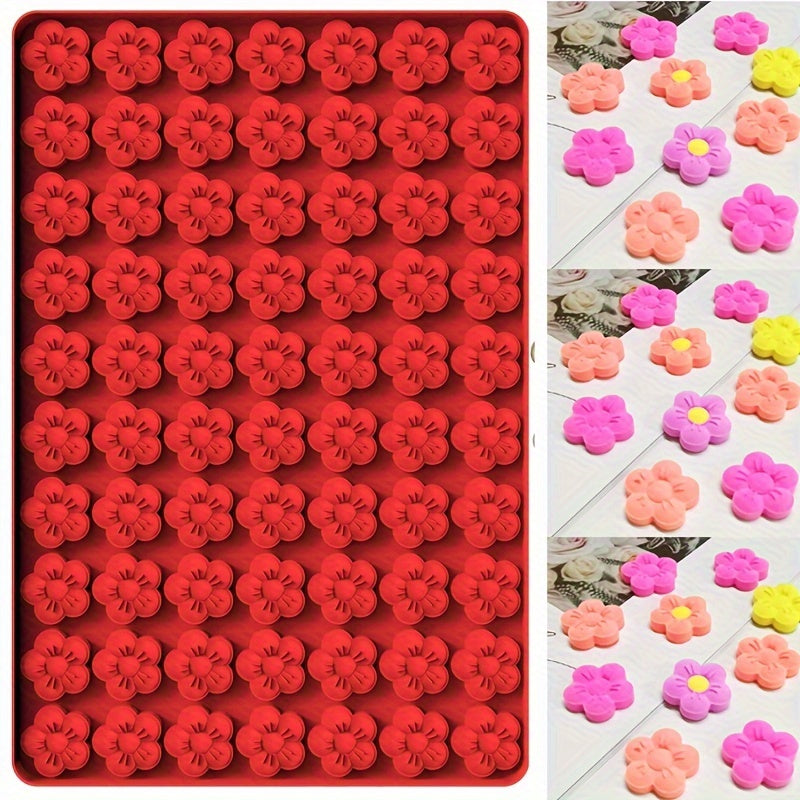 TEMU 70-cavity Plum Silicone Mold For Chocolate, Candy, & Ice Cubes - Bpa-free, Red For Cake Decoration & Crafting, Chocolate Molds