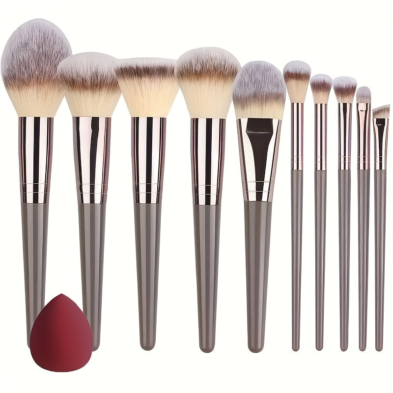 TEMU A Set Of 10 Professional Makeup Brushes, Including Makeup Tool Sets Such As Foundation Brush, Eyelash Brush, Eyebrow Brush And Eye Shadow Brush,