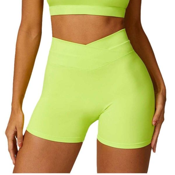 Yoga Clothes Yoga Vest Yoga Clothes Yoga Vest Hip Lifting Yoga Brushed Cross High Waisted Shorts Worn As Outerwear Running Sports Pants Styl