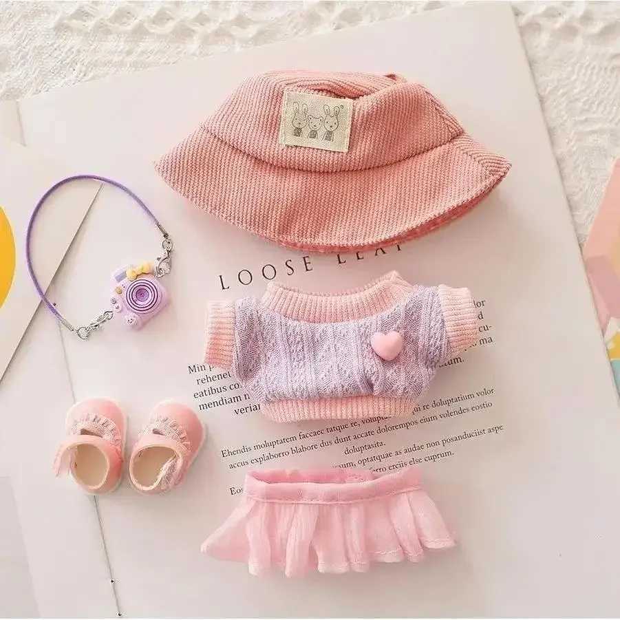 Mini DollS Clothes Outfit Accessories for 15-17cm Ropa Labubu 10cm Cotton Doll Love Hoodie Yarn Skirt Clothing no doll Y250617