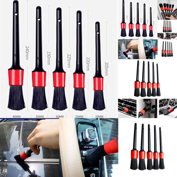 5pcs Glass Cleaner Tool Auto Cleaning Detaig Set Dashboard Air Outlet Clean Brush Tools Car Wash Accessories